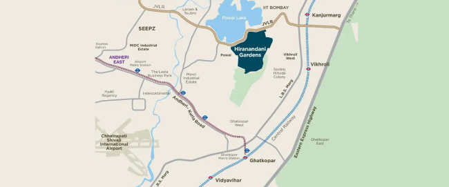 Hiranandani Atlantis Powai - Location Map
