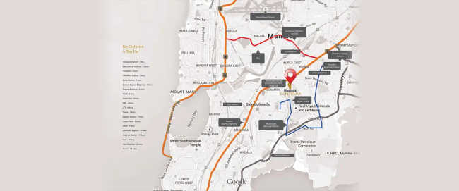 Raunak Grand Centre Sion - Location Map