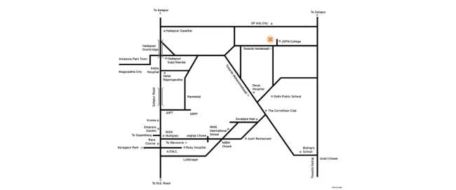 Kumar Pebble Park Hadapsar - Location Map