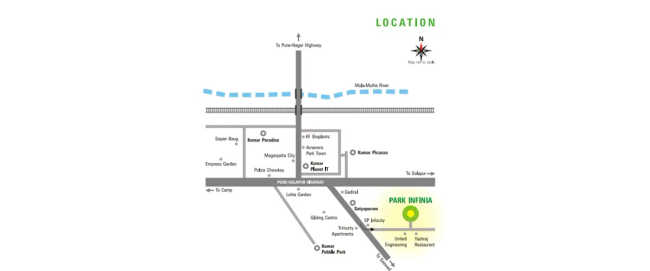 Kumar Park Infinia Fursungi - Location Map