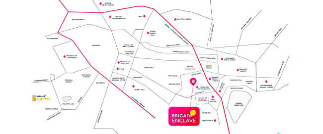 Brigade Enclave Moti Nagar - Location Map