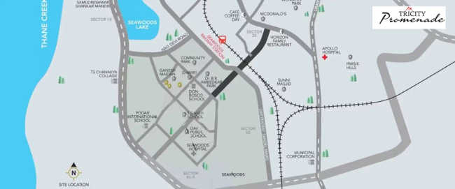 Tricity Promenade Seawoods - Location Map