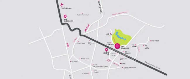 DLF The Camellias Sector 42 - Location Map