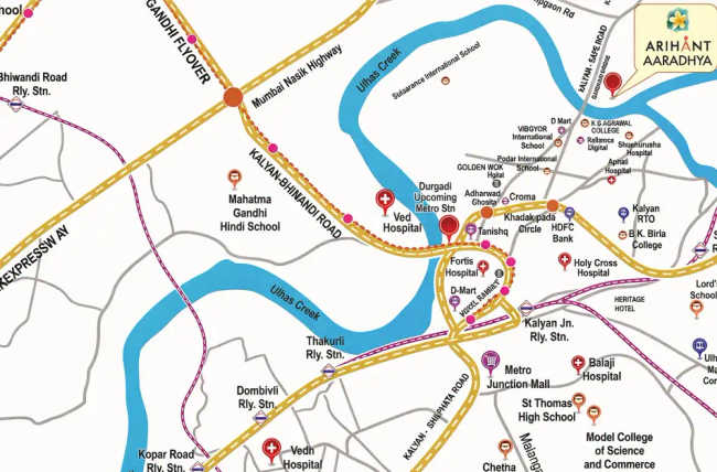 Arihant Aaradhya Kalyan - Location Map