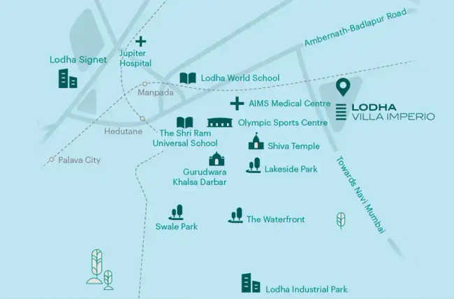 Lodha Villa Imperio Dombivali - Location Map