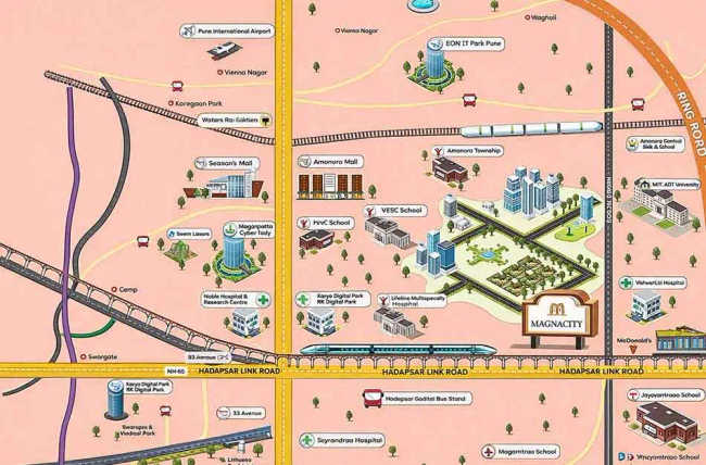 Kumar Magnacity Manjri - Location Map