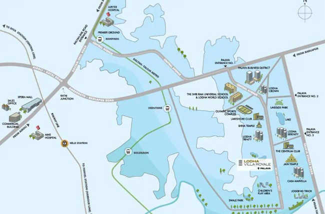 Lodha Villa Royale Dombivli Dombivali - Location Map