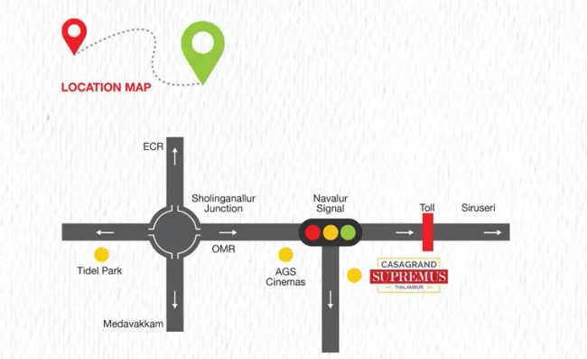 Casagrand Smart Town Thalambur - Location Map