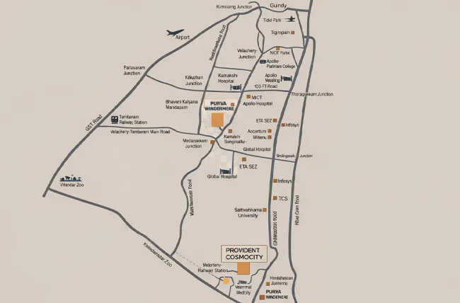 Purva Somerset House Guindy - Location Map