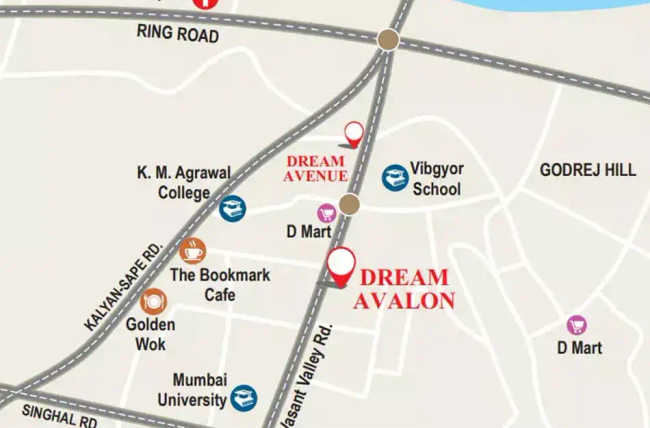 Dreams Avalon Kalyan - Location Map
