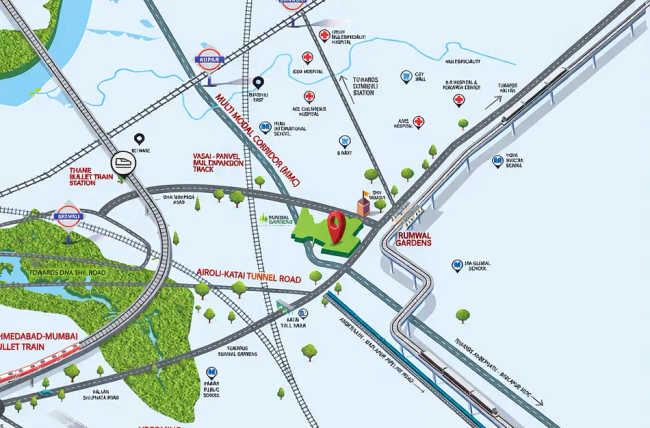 Runwal Woods Dombivali - Location Map