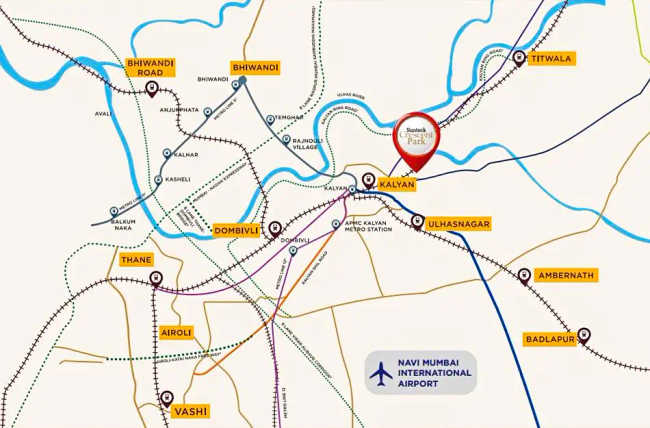 Sunteck Crescent Park Kalyan - Location Map