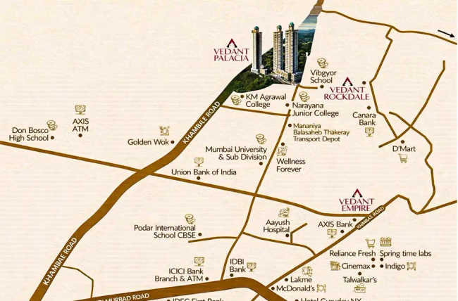 Tharwani Vedant Palacia Kalyan - Location Map