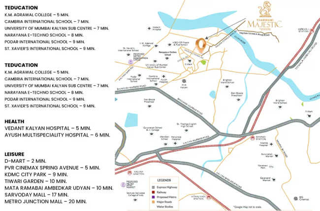 Tharwani Majestic Towers Kalyan - Location Map