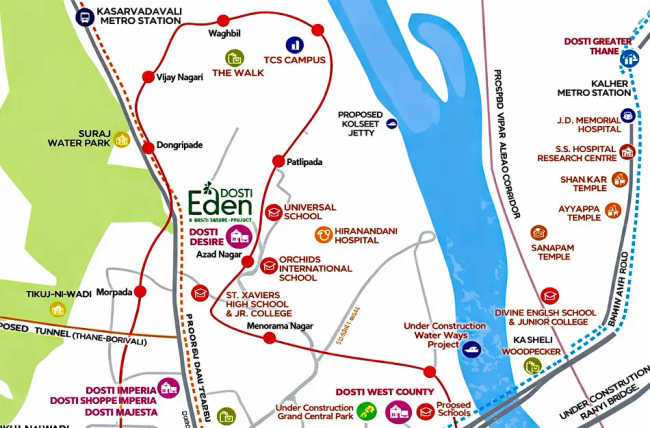 Dosti Heron Balkum - Location Map