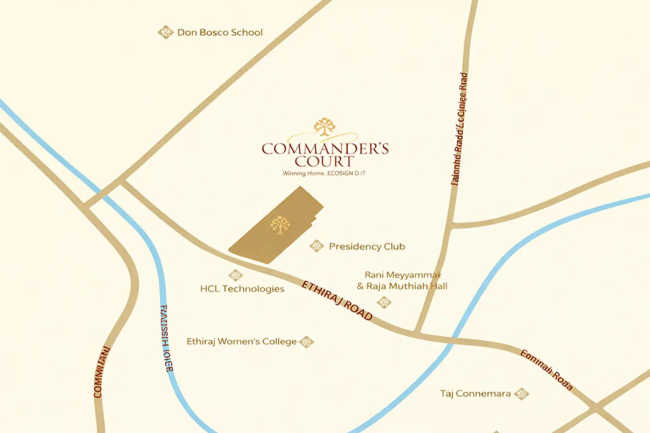 DLF Commanders Court Egmore - Location Map