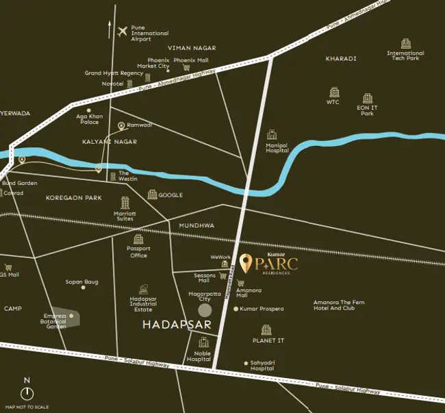 Kumar Parc Residences Hadapsar - Location Map