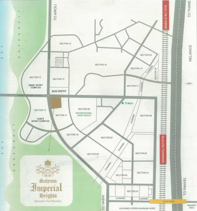 Satyam Imperial Heights Ghansoli - Location Map