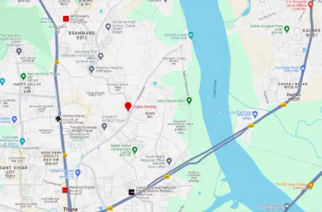 Lodha Sterling Kolshet Road - Location Map
