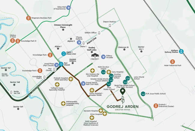 Godrej Arden Sigma 3 Greater Noida - Location Map