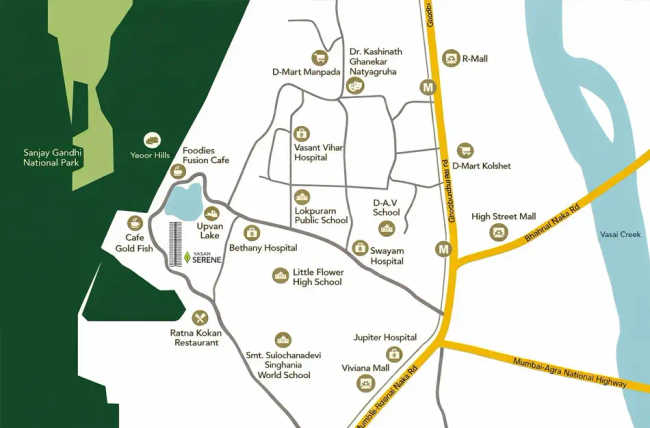 Raunak Serene Pokhran Road 1 - Location Map