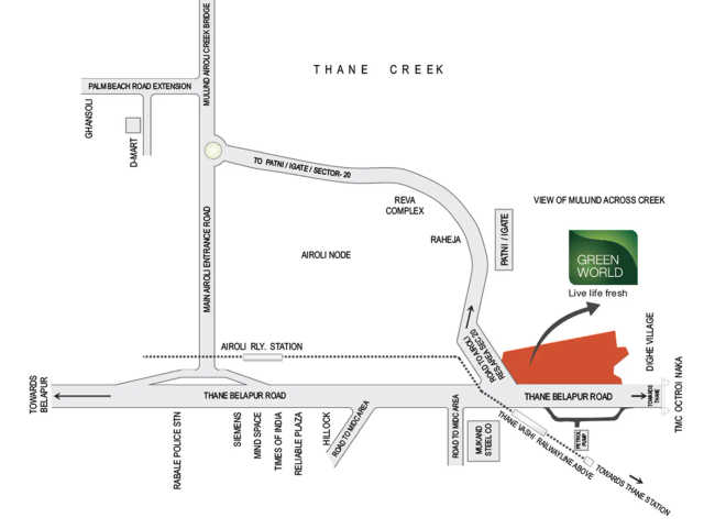 Akshar Green World Airoli - Location Map