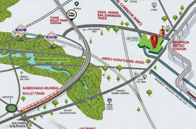 Runwal Gardens Dombivali - Location Map