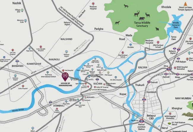 Hiranandani Wood Spring Kalyan - Location Map