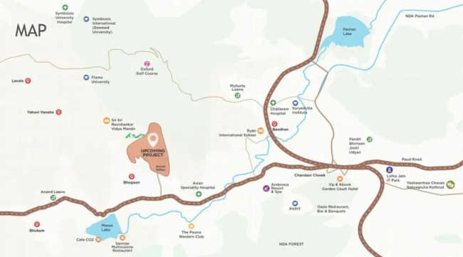 Kolte Patil The Winds Bhugaon - Location Map