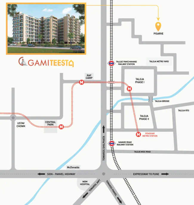 Gami Teesta Taloja - Location Map