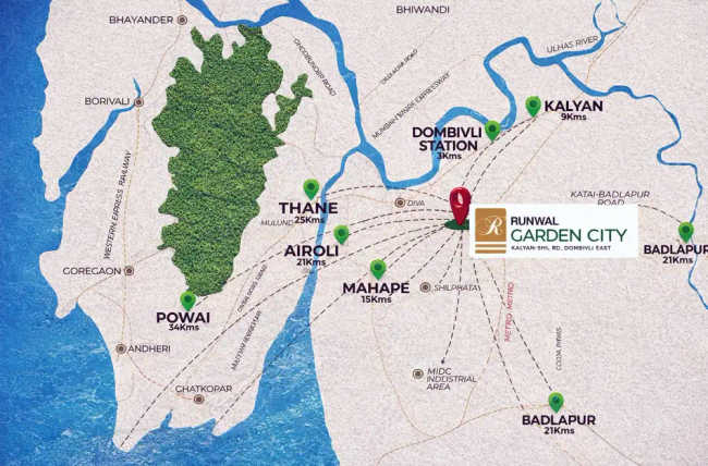 Runwal Park Avenue Dombivali - Location Map