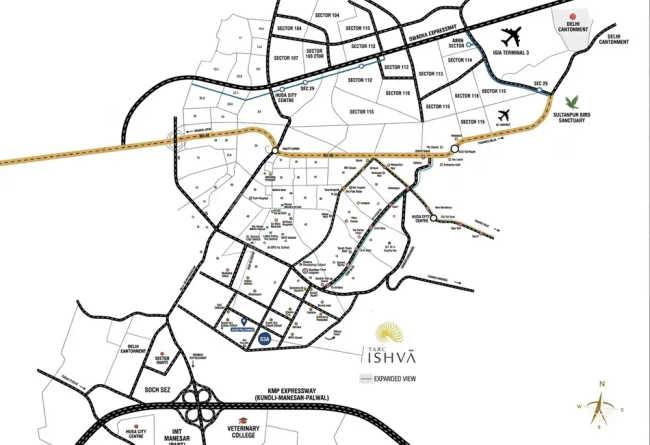 TARC Ishva Sector 63 - Location Map