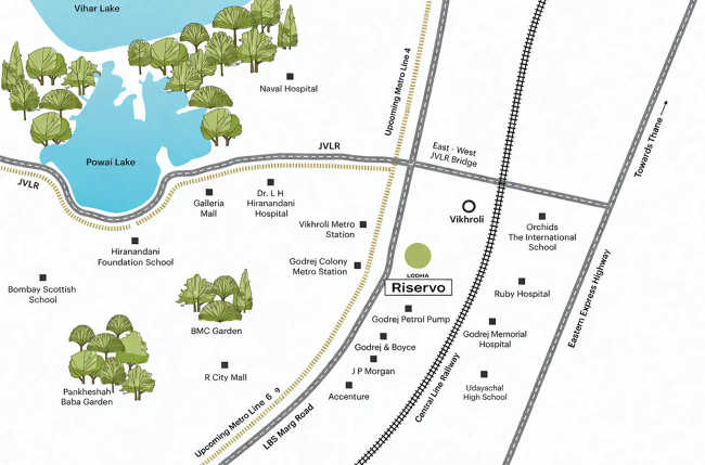 Lodha Riservo Vikhroli - Location Map