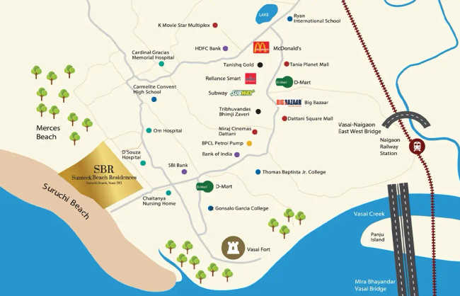 Sunteck Beach Residences Vasai - Location Map