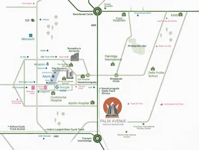 Sumadhura Palais Royale Khajaguda - Location Map