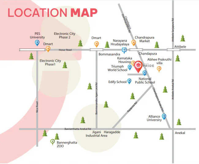 Abhee Pride Iggaluru - Location Map