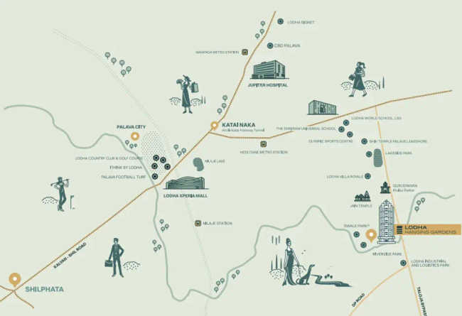 Lodha Hanging Gardens Dombivali - Location Map