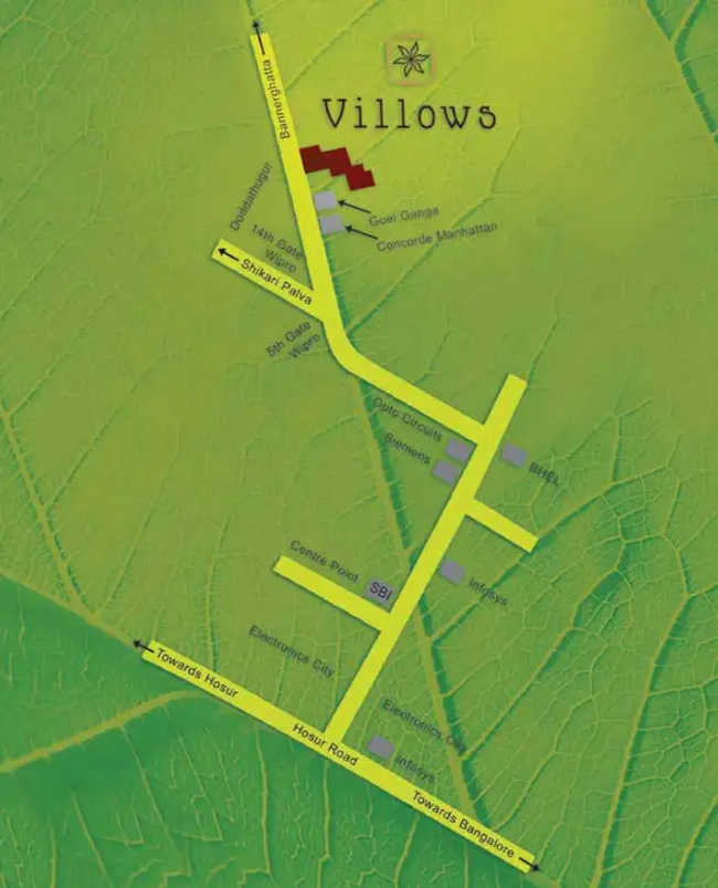 Ajmera Villows Electronic City - Location Map