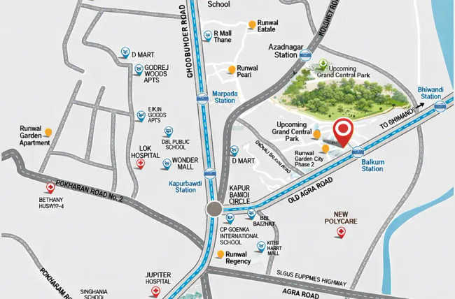 Raunak Golden Ticket Kalyan - Location Map