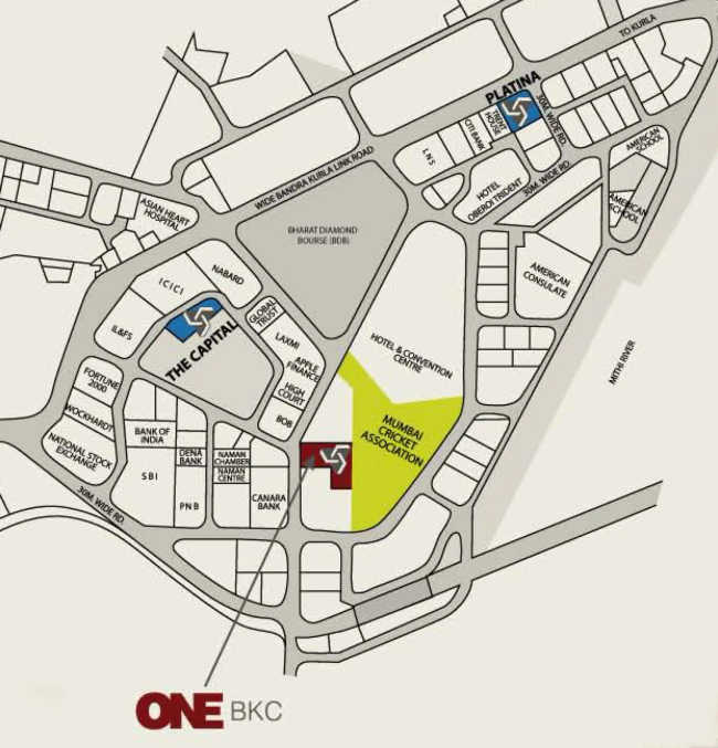 Wadhwa One BKC Bandra - Location Map