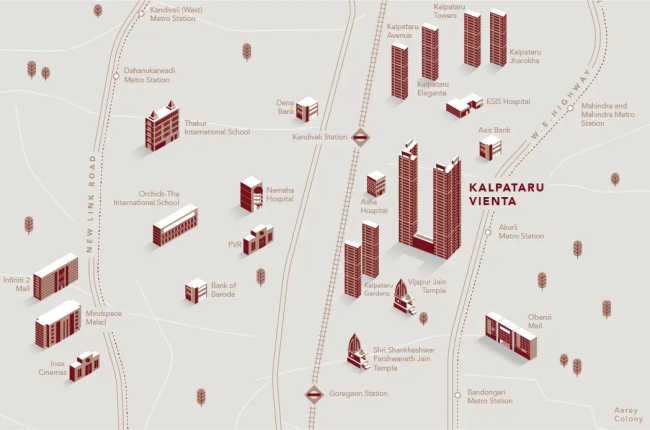 Kalpataru Vienta Kandivali - Location Map