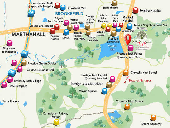 Prestige Raintree Park Varthur - Location Map