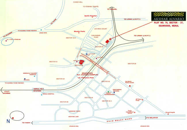 Akshar Alvario Nerul - Location Map