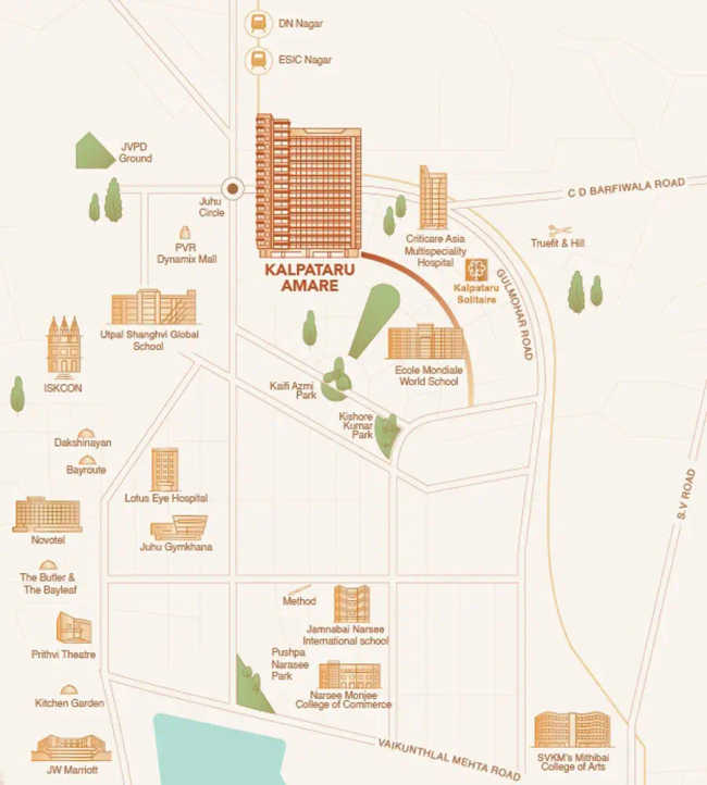 Kalpataru Amare Juhu - Location Map