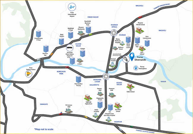 Purva Silversands Mundhwa - Location Map