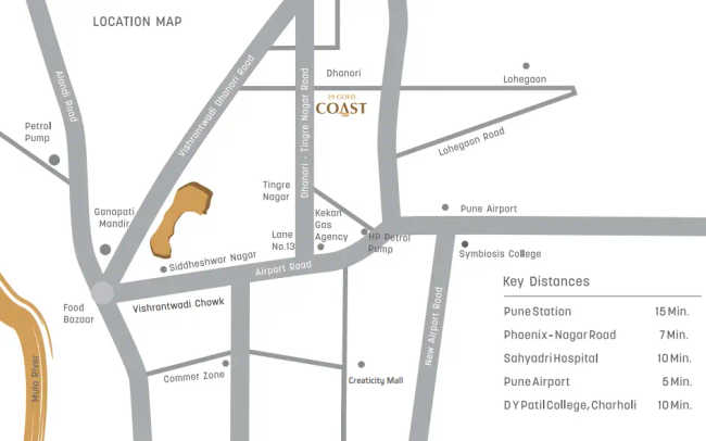 Mantra 29 Gold Coast Dhanori - Location Map