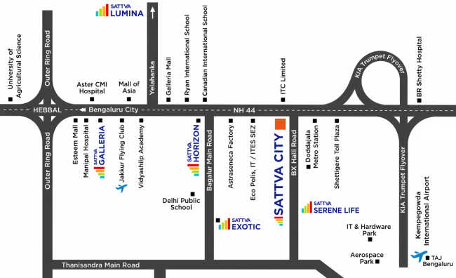 Sattva City Doddajala - Location Map