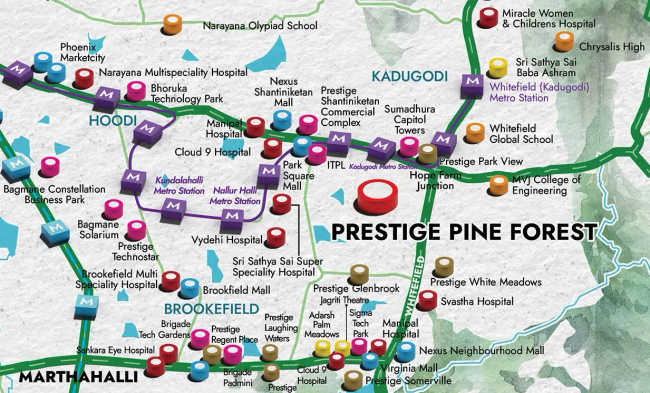 Prestige Pine Forest Whitefield - Location Map
