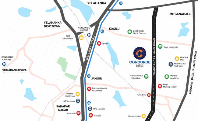 Concorde Neo Thanisandra - Location Map