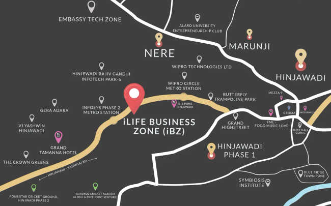 iLife Business Zone Hinjewadi - Location Map